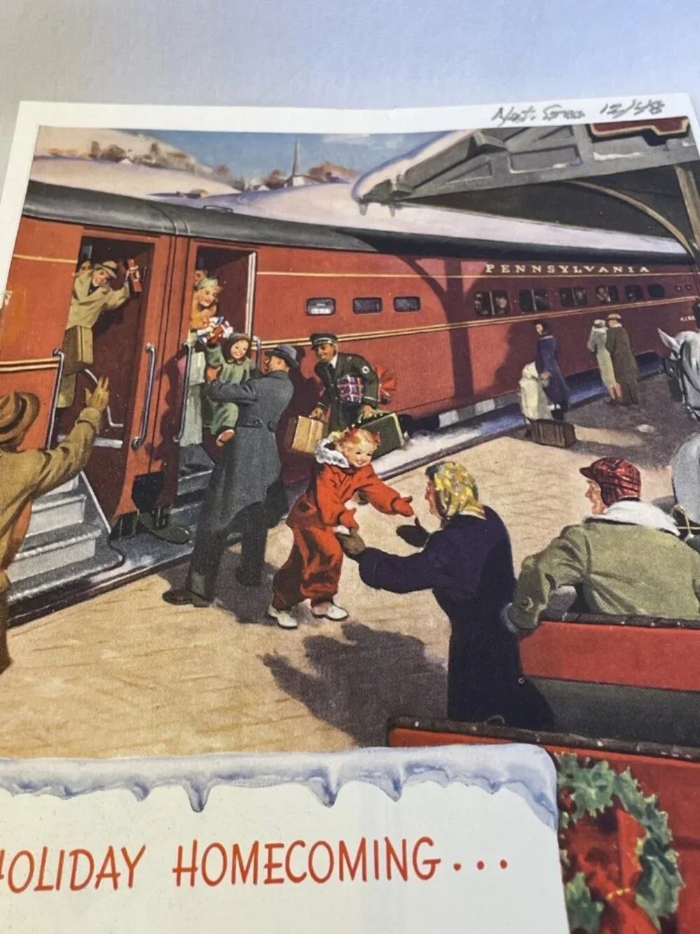 1948 Pennsylvania Railroad Ad Holiday Homecoming National Geographic Christmas - Picture 9 of 11